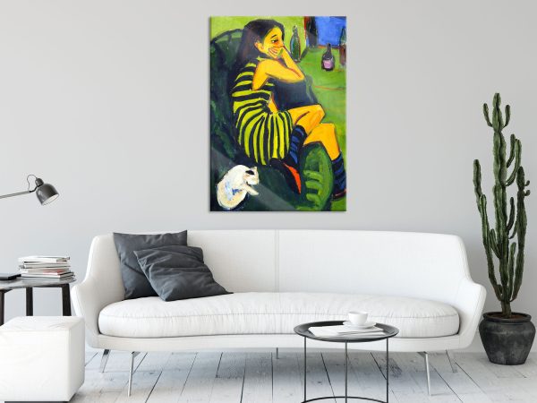 Ernst Ludwig Kirchner - Artistin Marzella, Glasbild Im Angebot – Bild 2