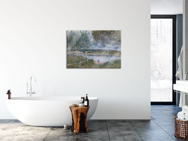 Alfred Sisley - By Way of the Old Ferry , Glasbild Angebot – Bild 4