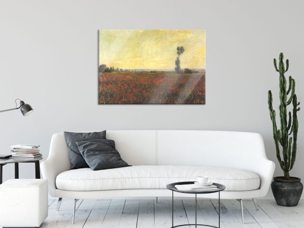 Claude Monet - Mohnfeld I, Glasbild Online – Bild 2