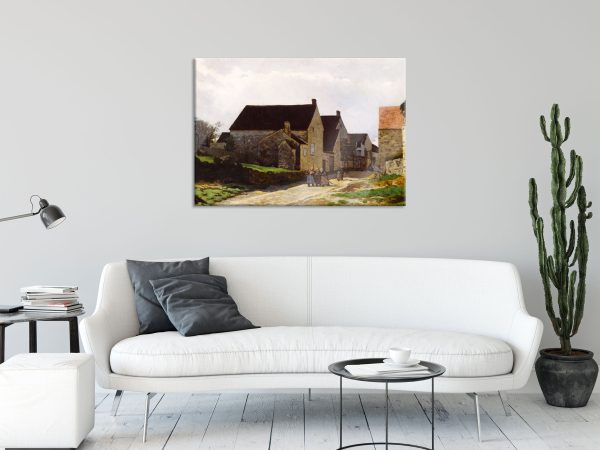 Alfred Sisley - Frau geht durch den Wald, Glasbild Verkauf – Bild 2