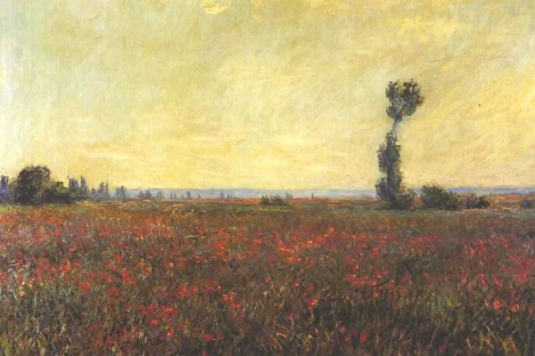 Claude Monet - Mohnfeld I, Glasbild Online – Bild 5