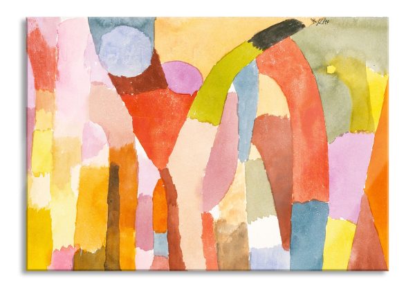 Paul Klee - Bewegung von gewölbten Räumen, Glasbild Rabatt