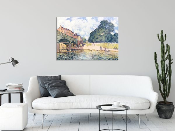 Alfred Sisley - Bridge At Hampton Court, Glasbild Mode – Bild 2