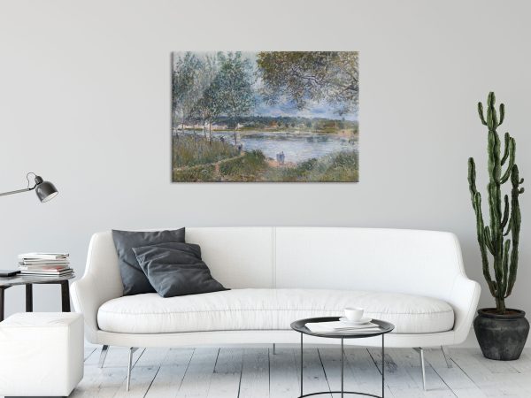 Alfred Sisley - By Way of the Old Ferry , Glasbild Angebot – Bild 2