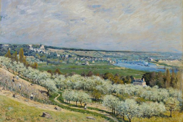 Alfred Sisley - Die Terrasse in Saint-Germain Spring, Glasbild Zu verkaufen – Bild 5